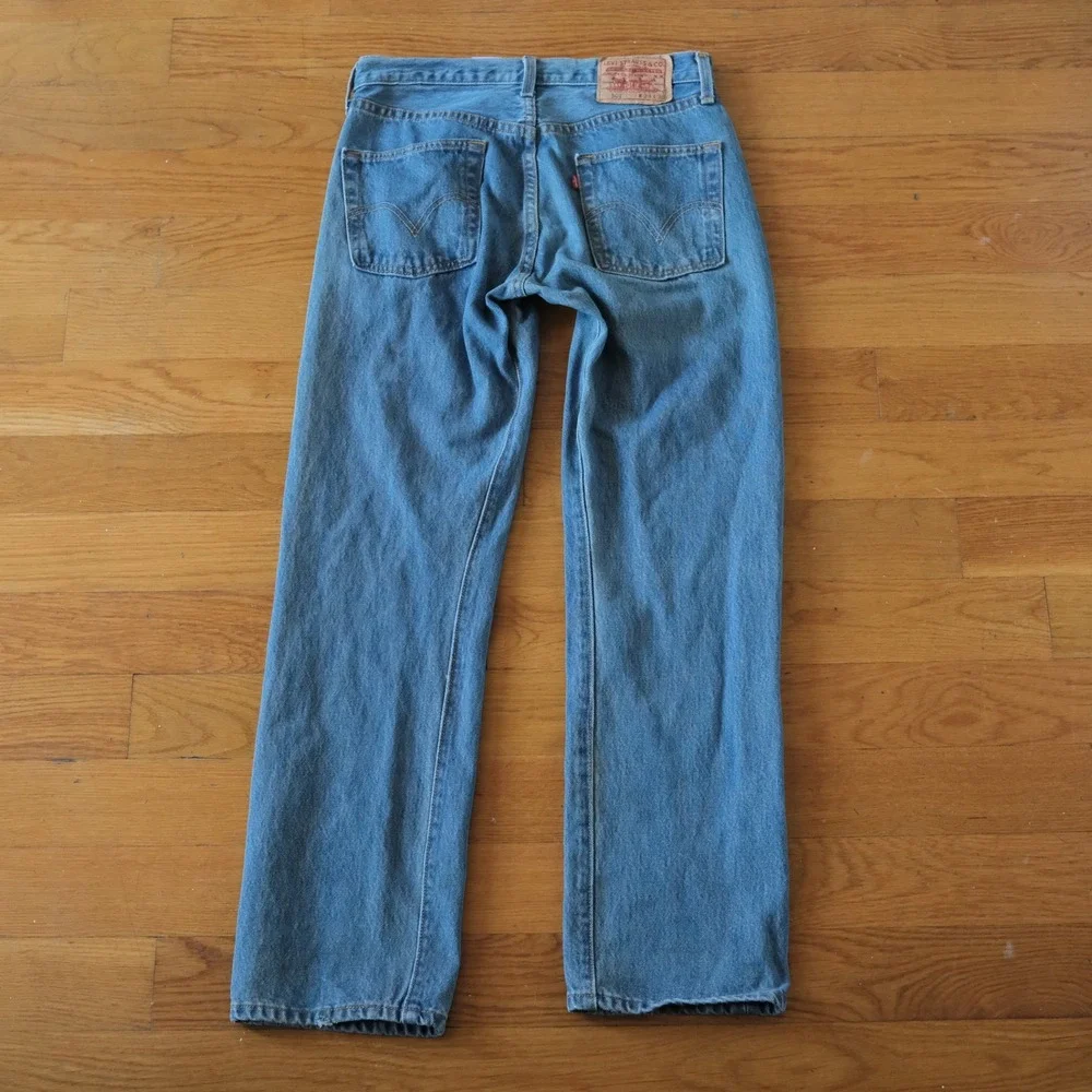 Levi's 501 Jeans Men Blue Original Fit Button Fly Straight Leg 31x30 Casual
